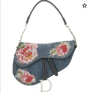Christian Dior Floral Saddle Bag